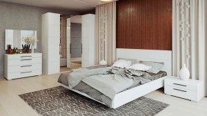 Модульная спальня Наоми (ТриЯ) Белый глянец